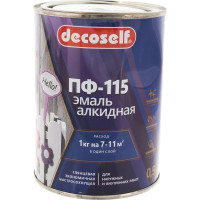 Pufas Эмаль ПФ-115 черная Decoself 0,9кг тов-200197
