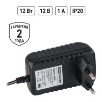 Блок питания для светодиодных лент и модулей 12v 12Вт TDM ELECTRIC 12В, IP20, адаптер, пластик SQ0331-0052