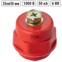 Силовой изолятор с болтом TDM ELECTRIC SM25 Н25хD27хМ6мм SQ0807-0007