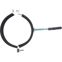 Металлический сантехнический хомут для труб со шпилькой и дюбелем СВК 105-115, 4 дюйма, гайка М8 SVK-F100М8i Н0000002784