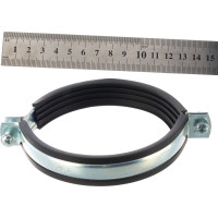 Металлический сантехнический хомут для труб со шпилькой и дюбелем СВК 105-115, 4 дюйма, гайка М8 SVK-F100М8i Н0000002784