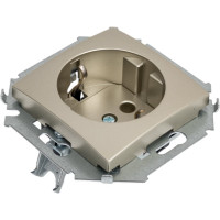 Розетка Simon с заземлением, Schuko, 16А, 250В, винтовой зажим, шампань 1591432-034
