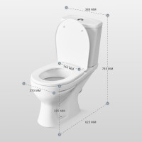 Унитаз-компакт Santeri УЛЬТРА Тарельчатый, к/в, 1-реж, сид. ППВОРОТЫНСК 427716 1P4013S0000BF