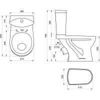 Унитаз-компакт Santeri УЛЬТРА Тарельчатый, к/в, 1-реж, сид. ППВОРОТЫНСК 427716 1P4013S0000BF