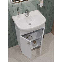 Напольная тумба с раковиной для ванной, ORANGE Рио 50 белый глянец Ri-50TU+RA