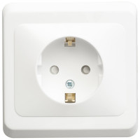 Розетка 1-м Systeme Electric (Schneider Electric) Этюд, 16 А, с заземлением, защитные шторки, белый, арт. PC16-004B