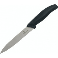 Нож для очистки овощей Victorinox лезвие 10 см волнистое, черный, 6.7733