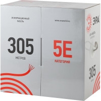 Кабель ЭРА витая пара U/UTP 4x2x24AWG Cat 5e CU нг HF 305м Б0044430