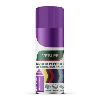 Аэрозольная акриловая краска Veslee RAL 4008 фиолетовая 270гр V4008