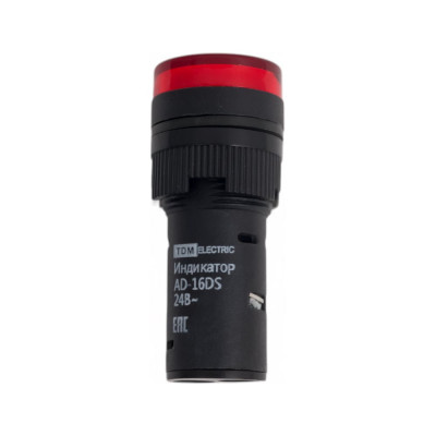 Лампа TDM ELECTRIC AD-16DS матрица, d16мм, красный, 24В, AC/DC SQ0702-0056