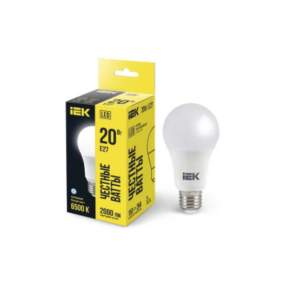 Лампа IEK LED A60 20Вт 230В 6500К E27 LLE-A60-20-230-65-E27