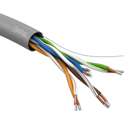 Кабель витая пара ЭРА U/UTP 4x2x24AWG Cat5e CCA PVC 25м SIMPLE 20/3 Б0044437