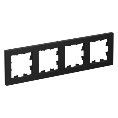 Рамка Systeme Electric ATLASDESIGN, 4-постовая, универсальная, карбон, ATN001004
