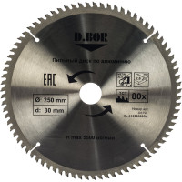 Диск пильный по алюминию (250х30 мм; Z80) D.BOR 9K-412508005D