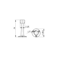 Дверной настенный упор ARMADILLO DH033ZA AB Бронза 15104