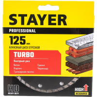 Диск алмазный отрезной PROGRESSIVE Professional по бетону кирпичу плитке 125 мм Stayer 3662-125_z02