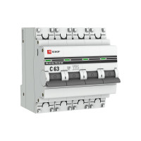 Автоматический выключатель EKF PROxima ВА 47-63, 4P, 63А (С), 4,5kA mcb4763-4-63C-pro