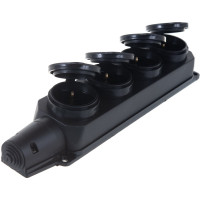 Розетка Smartbuy 4-х местная с защитными крышками каучуковая 230В, 2P+PE, 16A, IP44 SBE-16-4-00-R