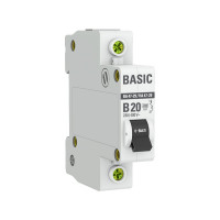 Автоматический выключатель EKF Basic ВА 47-29, 1P, 20А, B, 4,5кА mcb4729-1-20-B