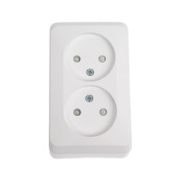 Розетка 2-м ОП Systeme Electric (Schneider Electric) Этюд, 16 А, без заземления, белый, арт. PA16-006B