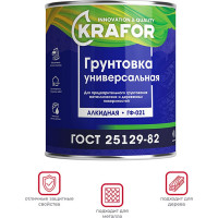 Универсальная грунтовка KRAFOR ГФ-021 СЕРЫЙ 20 КГ 1 26310