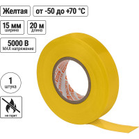 Изолента ПВХ TDM ELECTRIC 0.13х15 мм желтая 20 м SQ0526-0012