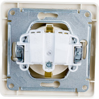 Розетка Systeme Electric 1-м GLOSSA с заземлением, защитные шторки, бежевая SchE GSL000244