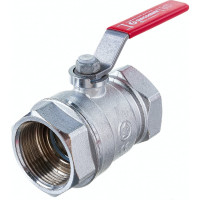 Шаровой кран Giacomini R250D 1 1/4", внутренняя/внутренняя, ручка-рычаг красный, хромированный R250X006