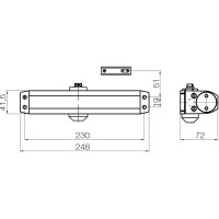 Доводчик DOORLOCK DL180A BC size 1-6/7 серебристый, с регулир. функциями тормоза открывания и усилия закрывания 75538