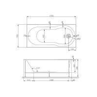 Фронтальная панель для ванны AM.PM X-Joy, А0 170х70 см W88A-170-070W-P