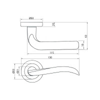 Ручка DOORLOCK DL Звездная линия Irida M033 OC полированный хром A=35-55 мм 73508