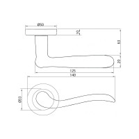 Ручка DOORLOCK DL Звездная линия Tessera M096 AS-SR античное серебро A=35-55 мм 73525
