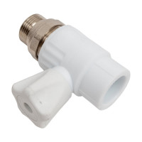 Шаровый кран VALFEX белый, 25х3/4 дюйма НР, прямой для радиатора 10149025 007-7676