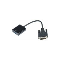 Переходник Cablexpert 25M/15F, длина кабеля 0,2м, черный, пакет A-DVID-VGAF-01