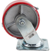 Колесо большегрузное полиуретановое поворотное с тормозом SCPB55 125 мм MFK-TORG 1044125