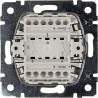 Выключатель Legrand двухклавишный Legrand Valena 10А 250В схема 5 безвинтовые зажимы алюминий 770105