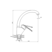 Смеситель для кухни G-lauf с поворот изливом 360 градусов, хром 9G4-A180