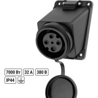 Розетка настенная TDM ELECTRIC с загл. наклон. каучук 3Р+РЕ 32А 380В IP44 SQ0612-0009