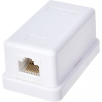 Настенная розетка NETLAN 1 порт, категория 5e, RJ45/8P8C, неэкранированная, белая, 10 шт,EC-UWO-1-UD2-WT-10