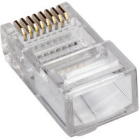 Коннектор NETLAN RJ45/8P8C, категория 5e, 3 мкд, универсальный, 1000шт. EC-UP8P8C-5E-003-TR-1000