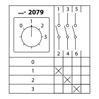 Переключатель TDM ELECTRIC КПУ11-25/2079 0-1-2-3 1р SQ0715-0118