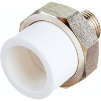 Комбинированная муфта СТМ ПЛАСТ PP-R разъемная, с наружной резьбой, DN 25х1" CPRM2501