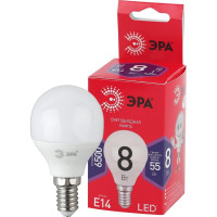 Светодиодная лампа ЭРА LED, P45, 8W, 865, E14, R, шар, 8Вт, E14, холодный белый Б0045358