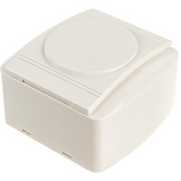 Розетка Lezard DEMET, с заземлением, с крышкой, кремовый 711-0300-123