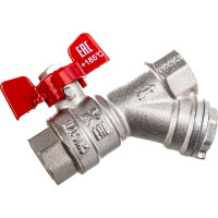 Шаровой кран IVANCI Superior с фильтром, ручка-бабочка, внутренняя/внутренняя резьба 1/2" IVC.100293.N.03