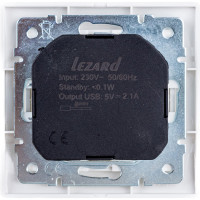 Розетка Lezard MIRA с заземлением + USB разъём, белый 701-0202-181