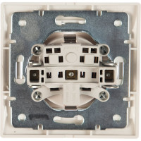 Розетка Lezard MIRA, с заземлением, ПБТ, белый с белой вставкой 701-0202-122B