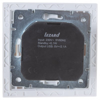 Розетка + USB-разъём Lezard RAIN, с заземлением, белый, 703-0202-181