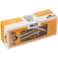 Мебельный плоский винт Element М6x70мм латунирован. 25 шт 307390