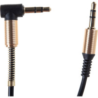 Спиральный аудио кабель Cablexpert Jack 3.5(M)/Jack 3.5(M), угловой, 1.8м, черный, коробка CCAB-02-35MMLC-1.8MB